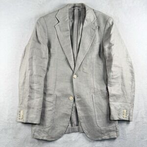 Gutteridge Dal 1878 Blazer Sport Coat Mens 36S Unconstructed 100% Linen Woven